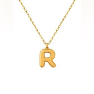 Gold Bubble Initial Necklace (4000)
